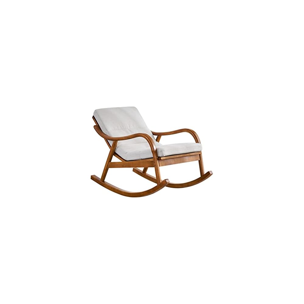 LSLYTQ Chaise Lounge, Solid Wood Rocking Chair, Comfortable Armchair, Home Living Room Lazy Rocking, Bedroom Chair, Home Getaway Chair