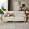 76" Modern 2-Seater Loveseat Sofa, Soft Chenille Fabric Small Couch, Compact Upholstered Loveseat for Living Room, Bedroom, Apartment, Office(Beige)